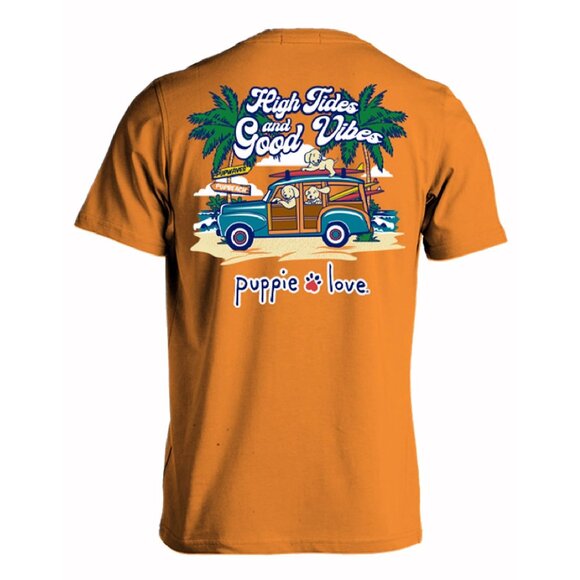 Puppie Love Dog High Tides and Good Vibes Short Sleeve T-Shirt - NEW Fast Ship - Picture 1 of 6
